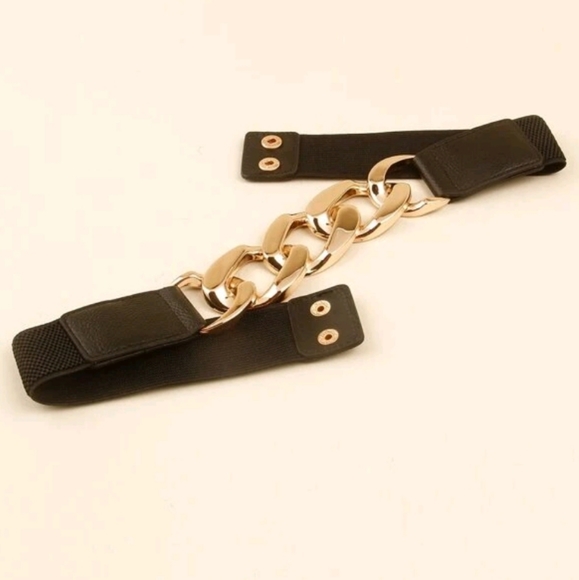 Elastic chunky black gold belt - Picture 10 of 14
